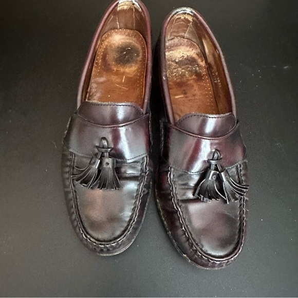 Allen Edmonds Stowe Mens Burgundy Tassel Slip On Designer Loafers 10D - Picture 7 of 10